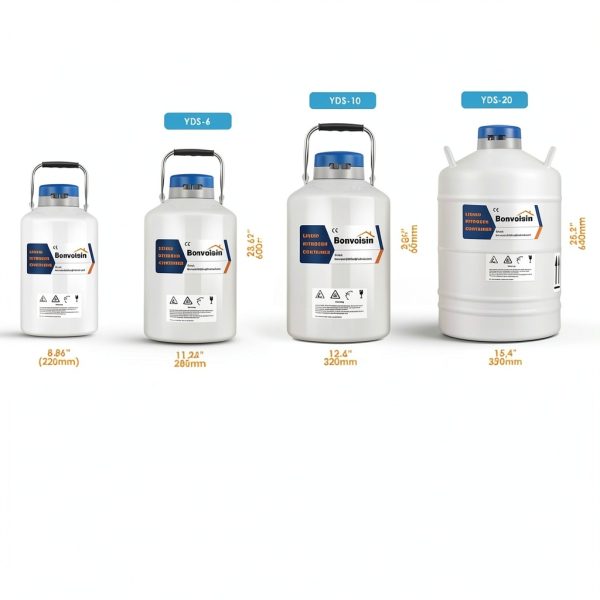 Liquid Nitrogen Container Bonvoisin 3L Dewar with 6 Canisters-4