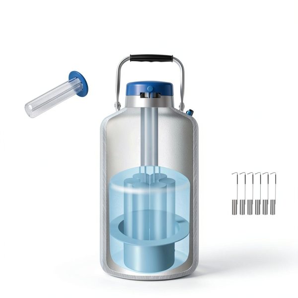 Liquid Nitrogen Container Bonvoisin 3L Dewar with 6 Canisters-2