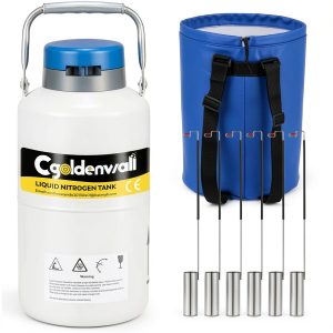 Liquid Nitrogen Container CGOLDENWALL 3L Dewar 6 Canisters Carry Bag-0