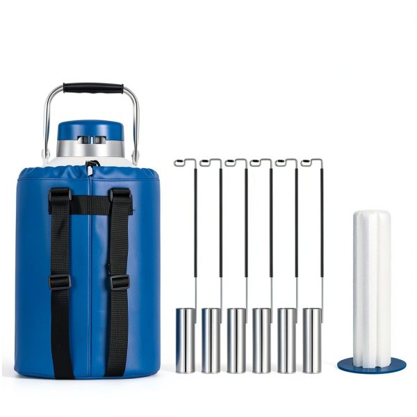 Liquid Nitrogen Container Bonvoisin 3L Dewar with 6 Canisters-5