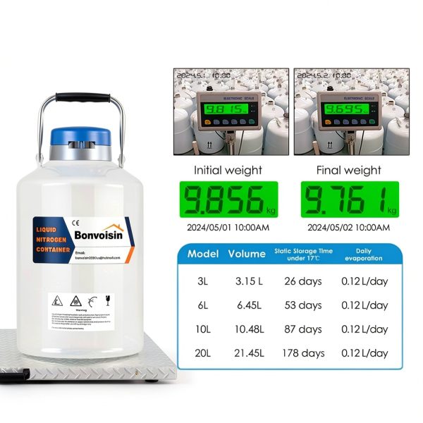 Liquid Nitrogen Container Bonvoisin 3L Dewar with 6 Canisters-1